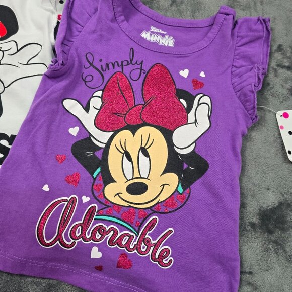 Disney Minnie Mouse Toddler Girls 2T Tee Bundle NWT Girl Genius & Adorable - Picture 3 of 7